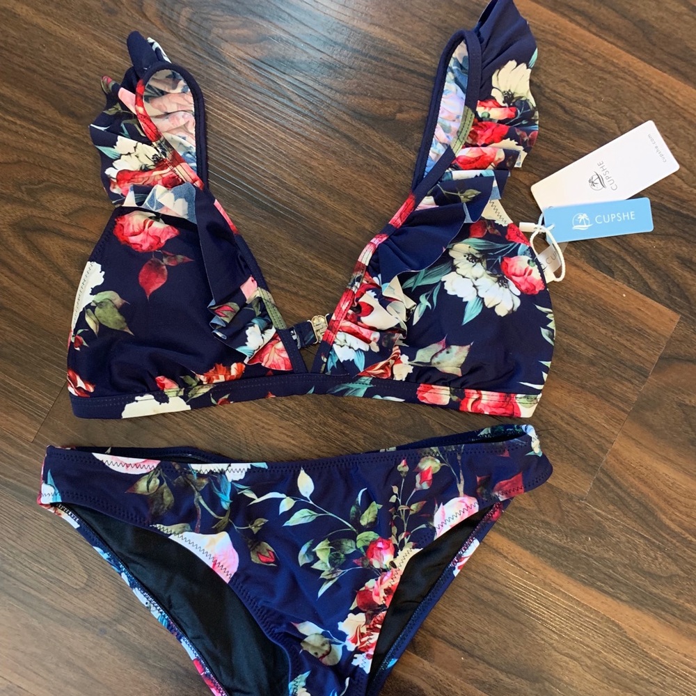 Ruffled Floral Bikini